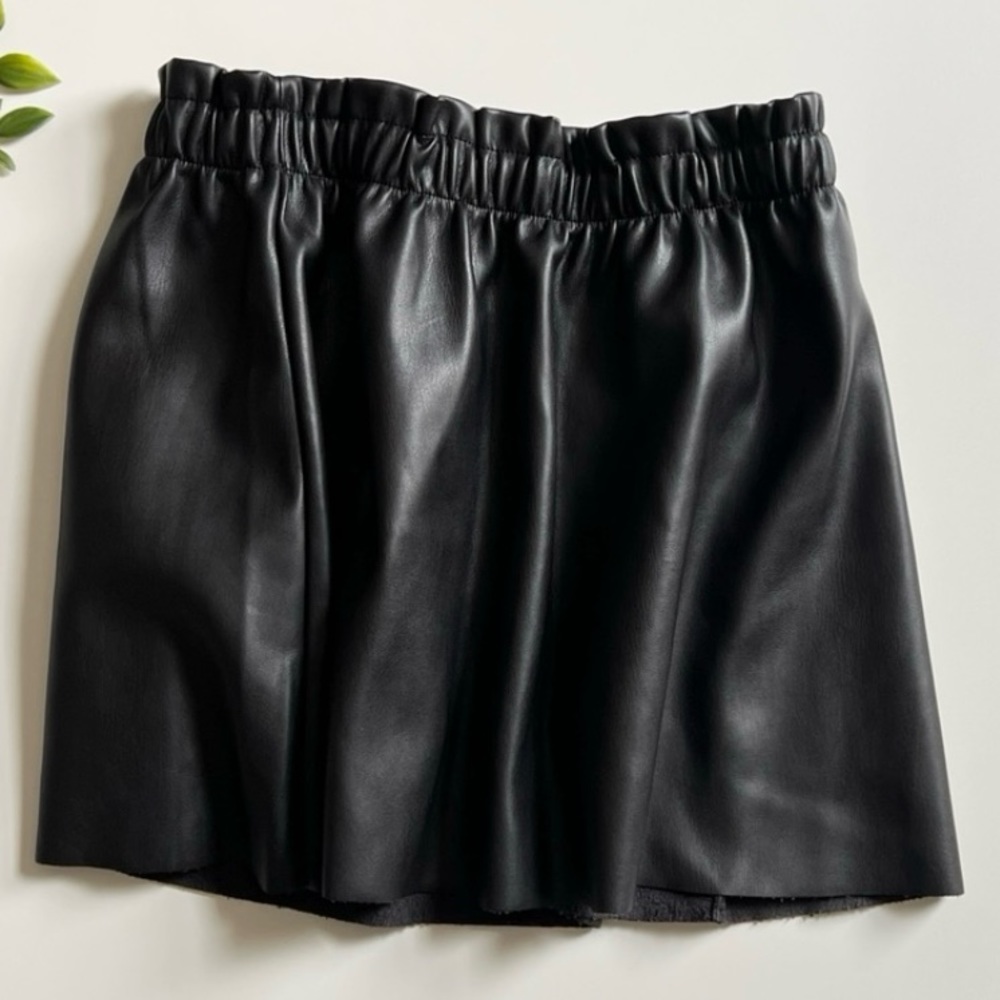 NWOT black leather skirt